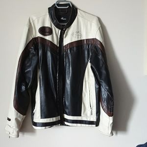 Flame motorcycle leather jacket size small
